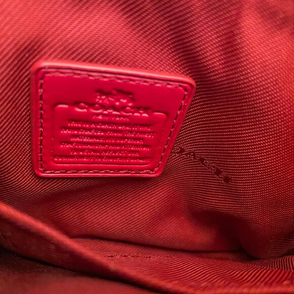 Nice COACH Leather Wristlet w/Studs 2 CC Slots Inside Red 6" x 4" Brand New - Picture 6 of 6